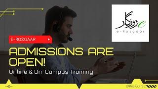 e Rozgar Training Program 2022 | Admissions are Open | New Courses | Online & On-Campus Training