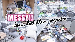 MESSY CLEAN DECLUTTER AND ORGANIZE | COMPLETE DISASTER CLEANING | REAL LIFE MESS