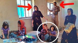 A single mother's efforts in building a warm house for the winter with the help of a professor