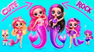 Mermaid Cutie and Rock Sisters Growing Up! LOL OMG DIYs