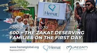 Food was distributed to over 600 Zakat eligible families on the first day.