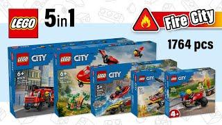 All LEGO City Fire Sets COMBO 2024 (5in1)[1764pcs] Speed Build @TopBrickBuilderLite