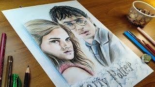 Рисуем Гарри Поттера и Гермиону Грейнджер | harry potter drawing