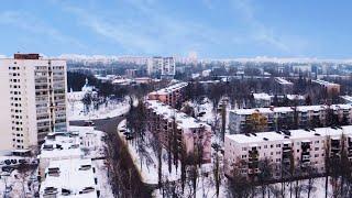 Вид на город Курск с высоты.Полет над районами города.2021