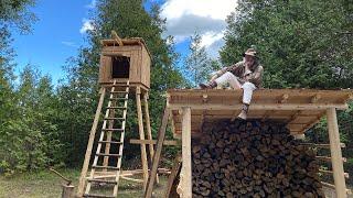 Finishing the Food Cache and Harvesting Potatoes | Off Grid | Log Cabin Build | Pioneer Life