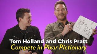 Tom Holland and Chris Pratt Compete in Pixar Pictionary | POPSUGAR Pop Quiz