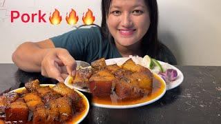 Oily Spicy Pork gravy Mukbang