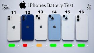 iPhone 16 vs 15 vs 14 vs 13 vs 12 vs 11 Battery Test 100% To 0% | iOS 18 Battery Test (HINDI)