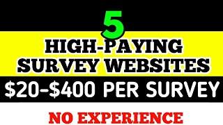 5 High-Paying Survey Websites to Earn $20-$400 Per Survey | Make Money Online Fast (2024)