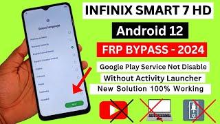 Infinix Smart 7 HD FRP Bypass Without Activity Launcher | Infinix (X6516) Frp Bypass 2024 Android 12