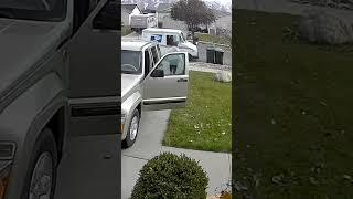 Mailman Hits Bin During Routine Delivery