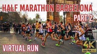 Virtual Run | Half Marathon Barcelona 2024 Part 2 | Treadmill Workout #059