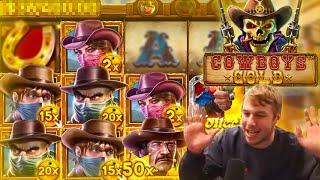 WINNING LARGE ON COWBOYS GOLD SLOT BONUS!