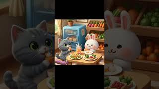 "The Thirsty Kitten & the Hero Bunny – Short Animation with a Big Heart!" #BunnyAndKitten #animals
