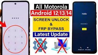 All Moto Android 12/13/14 : Hard Reset & FRP Bypass (Without PC) 100% Workig