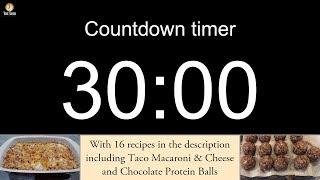 30 minute Countdown timer with alarm (including 16 recipes)