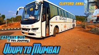 Udupi to Mumbai by KSRTC Airavat Volvo B11R | Full Bus Journey | Fastest Bus