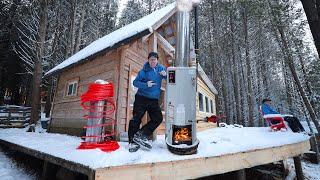 Ep.16 MacGyvered Hot Water Tank for Off Grid Cabin - Fire Burning Radiant In-Floor Heating