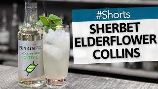 ELDERFLOWER COLLINS with Sherbet | Easy Cocktails to make at Home Bar | Drinkstuff #Shorts