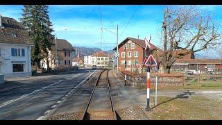  4K  Luzern - Seetal - Lenzburg cab ride, Switzerland [02.2020]