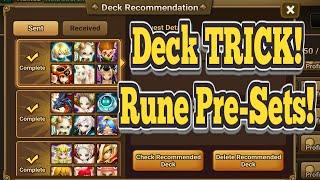 We Missed THE BEST PART of the UPDATE!! Rune Pre-sets Deck Recommendation Trick! Summoners War