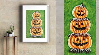 Spooky Jack O Lantern Acrylic Painting Step By Step Guide