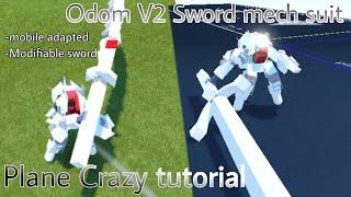 Odom V2 Custom Sword Mech suit / Odom knight | Roblox Plane Crazy Tutorial