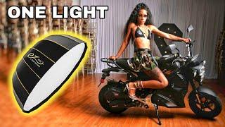 1 light studio setup, how to get soft light, ez lock 42 inch beauty dish