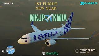 1st Flight for the New Year | Level UP 737| Xplane 12.  | Vatsim :AAL567