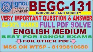 BEGC 131 IMPORTANT QUESTIONS JUNE 2025 EXAM | BEGC 131 INDIVIDUAL AND SOCIETY | BEGC 131 EXAM NOTES