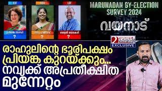 വയനാട്ടിൽ പ്രിയങ്കയ്ക്ക് ക്ഷീണം… നവ്യക്ക് മുന്നേറ്റം I Marunadan By Election survey 2024