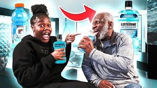 REPLACING MY GRANDPA DRINK WITH MOUTHWASH PRANK * HILARIOUS *