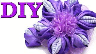 Kanzashi flower tutorial DIY ribbon flowers - Ribbon Flowers Tutorial for Beginners