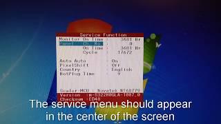 How to access the service menu on a Samsung monitor