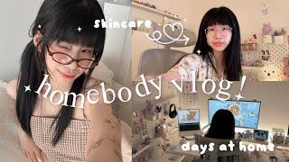 Cozy Homebody Day in the Life  Un productive vlog, Self-Care Routine, Desk Setup, Halloween Makeup