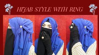 hijab style with ring || easy and elegant hijab tutorial for beginners || by hannah shah