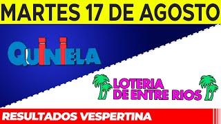 Resultados Quinielas Vespertinas de Córdoba y Entre Rios Martes 17 de Agosto