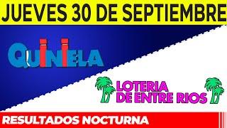 Resultados Quinielas Nocturnas de Córdoba y Entre Ríos, Jueves 30 de Septiembre