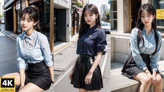 스트릿 가죽미니스커트 レザーショートスカート ルックブック  asian korean girl