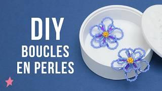 TUTORIEL | Boucles d'oreilles fleurs en perles de rocailles et Bugles Miyuki