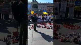 Demonstration to Supporting Ukraine in Duomo Milano - Italy