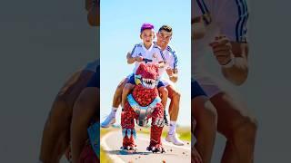 Ronaldo makes strawberry dinosaur for his son. What will Messi do? #ronaldo #football #messi #funny