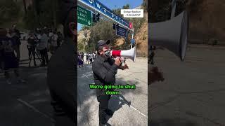 Anti-ICE protestors outside Dodger Stadium
