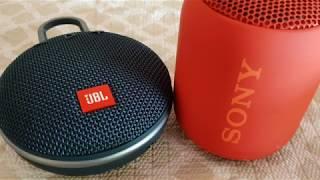 JBL Clip 3 sound bass test versus Sony SRS-XB12 sound bass test