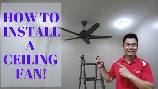 How to install Alpha AF20 remote control ceiling fan | Cara Pasang Kipas Siling | 如何安裝风扇