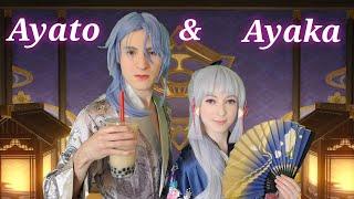 ASMR | Ayato & Ayaka Slumber Party at the Kamisato Estate (Special Tongue Click, "Stipple", Tapping)