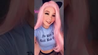 Belle Delphine shows B00BS while advertising ONLYFANS