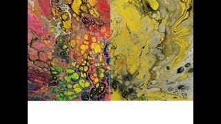 DA110 PINK SPLASH and YELLOW BURST Acrylic Dirty Pours with Sandra Lett 121018