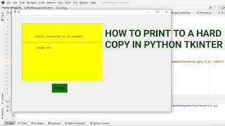 How to make a Print Out | Print Hard Copies directly from Python Tkinter tutorial