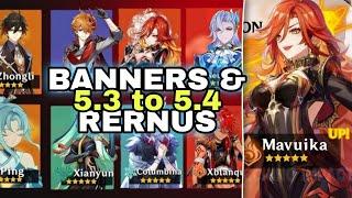 UPDATED! ALL BANNERS & RERUNS VERSION 5.3 TO 5.4 CHRONICLED WISH BANNERS RUMORS! - GENSHIN IMPACT